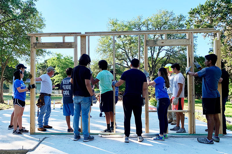 To add a floated image, use the add media button and choose the medium sized image float to